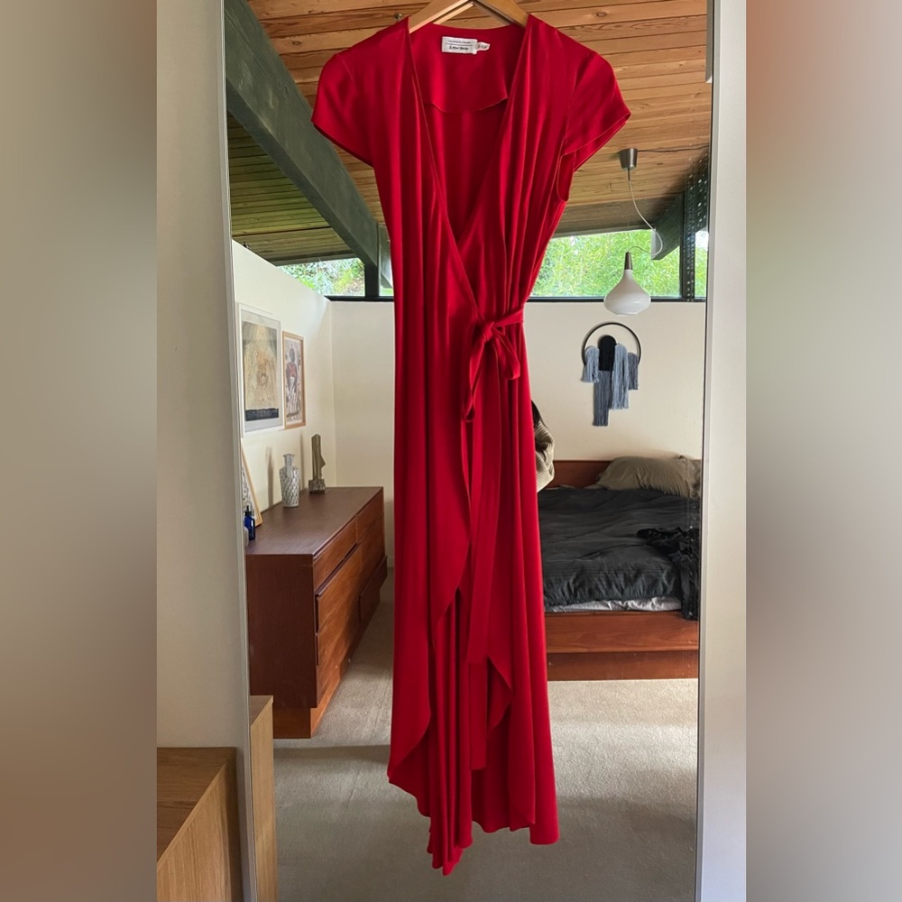 & Other Stories Red Wrap Dress